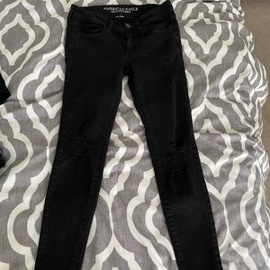 American Eagle stripped jeans